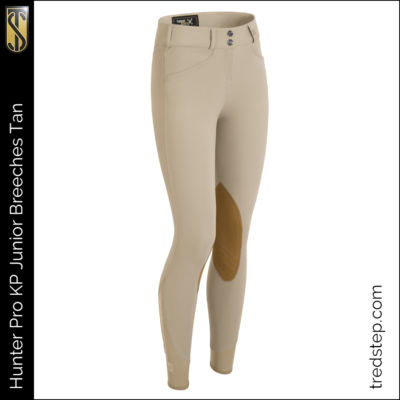 The Tredstep Hunter Pro Junior Knee Patch Breeches Tan