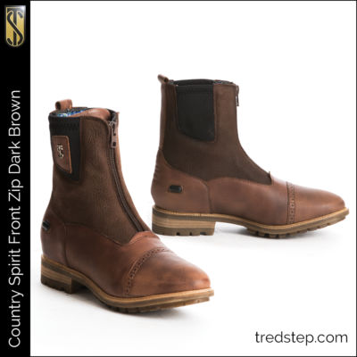 The Tredstep Spirit Front Zip Country Boots Dark Brown